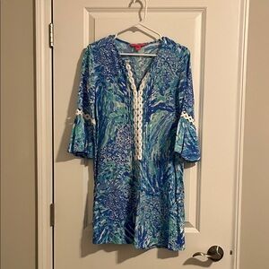 Lilly Pulitzer Blue and Green Mini Dress